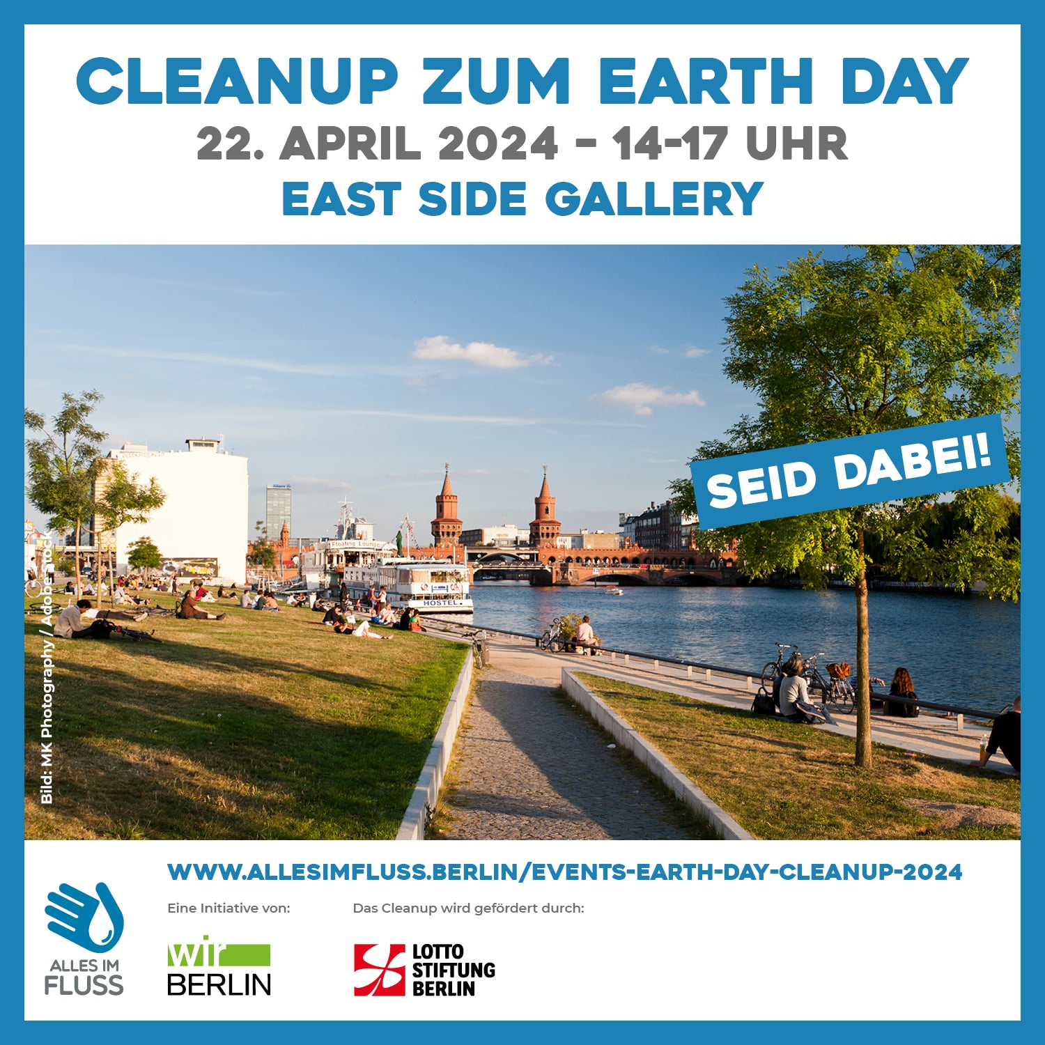 Cleanup zum Earth Day am 22. April von 14 bis 17 Uhr an der East Side Gallery