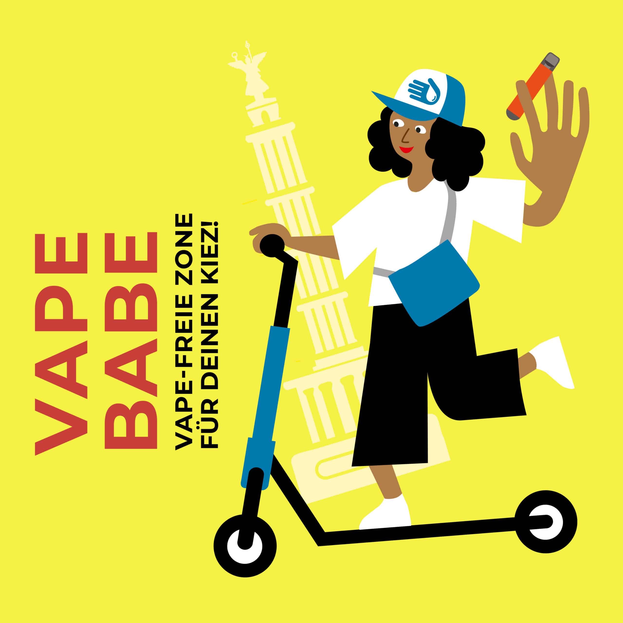 Das Vape-Babe ist ein Charakter, der auf die problematische Entsorgung von Vapes aufmerksam macht.